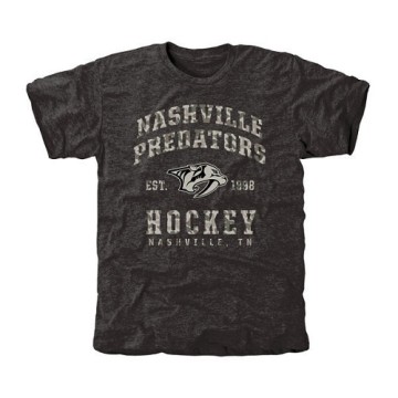 Men's Nashville Predators Camo Stack Tri-Blend T-Shirt - Black