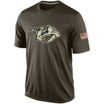 Nike Men's Nashville Predators Salute To Service KO Performance Dri-FIT T-Shirt - Olive