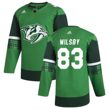 Authentic Adidas Men's Adam Wilsby Nashville Predators 2020 St. Patrick's Day Jersey - Green