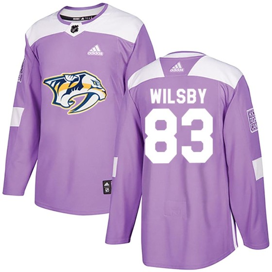 Authentic Adidas Men's Adam Wilsby Nashville Predators Fights Cancer Practice Jersey - Purple