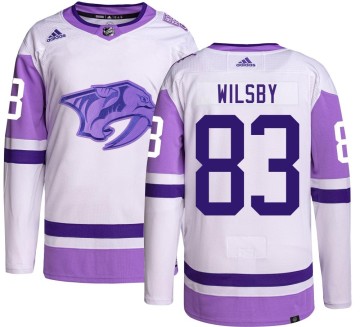 Authentic Adidas Men's Adam Wilsby Nashville Predators Hockey Fights Cancer Jersey -