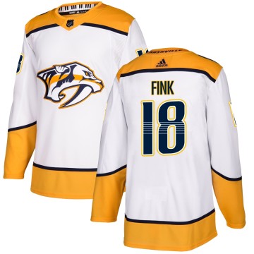 Authentic Adidas Men's Aiden Fink Nashville Predators Away Jersey - White