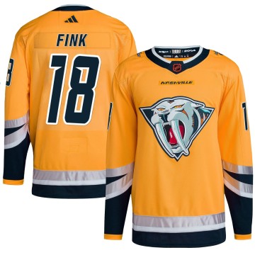 Authentic Adidas Men's Aiden Fink Nashville Predators Reverse Retro 2.0 Jersey - Yellow