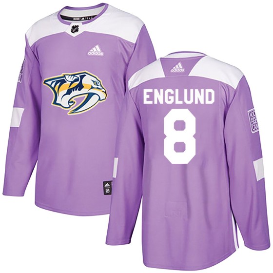 Authentic Adidas Men's Andreas Englund Nashville Predators Fights Cancer Practice Jersey - Purple