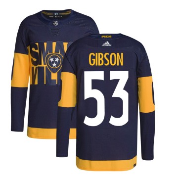 Authentic Adidas Men's Andrew Gibson Nashville Predators 2022 Stadium Series Primegreen Jersey - Navy