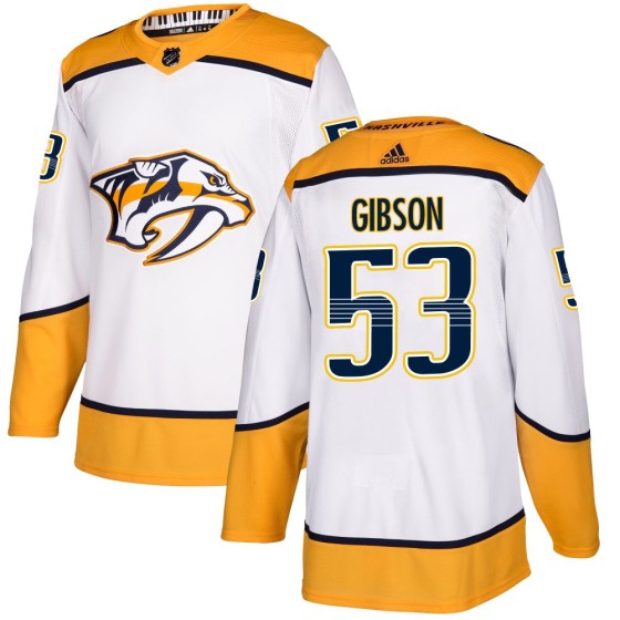 Authentic Adidas Men's Andrew Gibson Nashville Predators Away Jersey - White