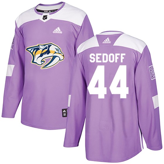 Authentic Adidas Men's Christoffer Sedoff Nashville Predators Fights Cancer Practice Jersey - Purple
