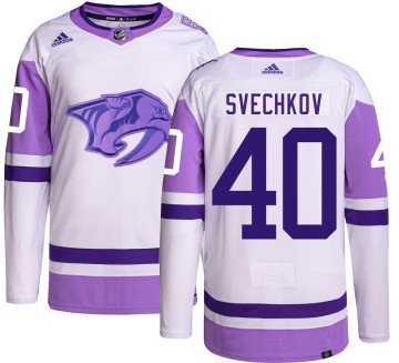 Authentic Adidas Men's Fedor Svechkov Nashville Predators Hockey Fights Cancer Jersey -