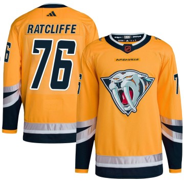 Authentic Adidas Men's Isaac Ratcliffe Nashville Predators Reverse Retro 2.0 Jersey - Yellow