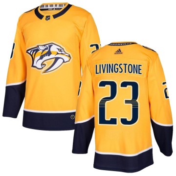 Authentic Adidas Men's Jake Livingstone Nashville Predators Home Jersey - Gold