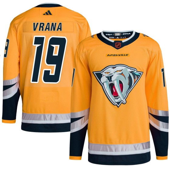 Authentic Adidas Men's Jakub Vrana Nashville Predators Reverse Retro 2.0 Jersey - Yellow