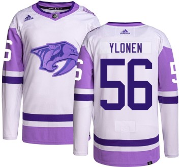 Authentic Adidas Men's Jesse Ylonen Nashville Predators Hockey Fights Cancer Jersey -