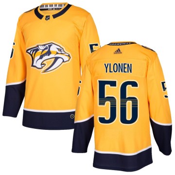 Authentic Adidas Men's Jesse Ylonen Nashville Predators Home Jersey - Gold