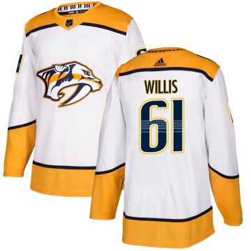 Authentic Adidas Men's Joey Willis Nashville Predators Away Jersey - White