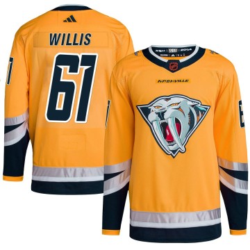 Authentic Adidas Men's Joey Willis Nashville Predators Reverse Retro 2.0 Jersey - Yellow