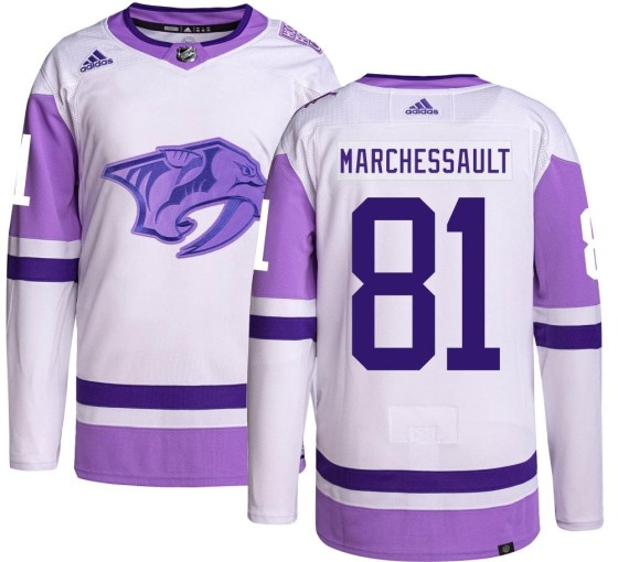 Authentic Adidas Men's Jonathan Marchessault Nashville Predators Hockey Fights Cancer Jersey -