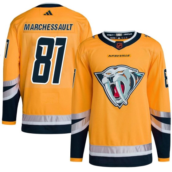 Authentic Adidas Men's Jonathan Marchessault Nashville Predators Reverse Retro 2.0 Jersey - Yellow