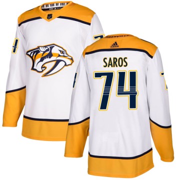 NHL FaniPaita Nashville Predators Juuse Saros #74 Adidas AUTHENTIC Team  Color Jersey, ORIGINAL