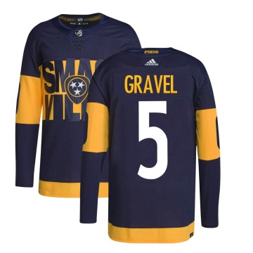 Authentic Adidas Men's Kevin Gravel Nashville Predators 2022 Stadium Series Primegreen Jersey - Navy