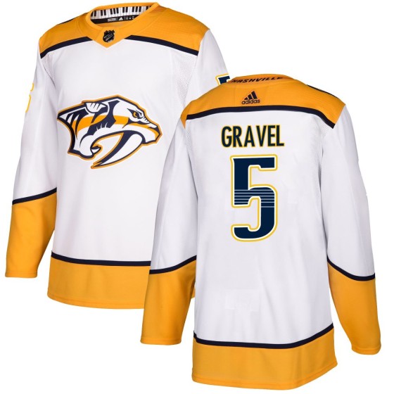 Authentic Adidas Men's Kevin Gravel Nashville Predators Away Jersey - White