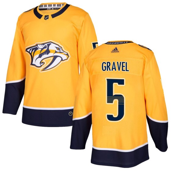 Authentic Adidas Men's Kevin Gravel Nashville Predators Home Jersey - Gold