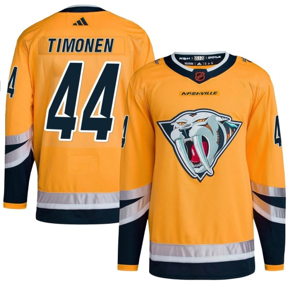 Authentic Adidas Men's Kimmo Timonen Nashville Predators Reverse Retro 2.0 Jersey - Yellow