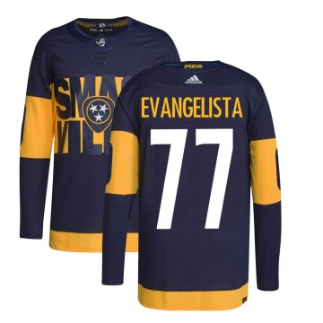 Authentic Adidas Men's Luke Evangelista Nashville Predators 2022 Stadium Series Primegreen Jersey - Navy