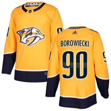 Authentic Adidas Men's Mark Borowiecki Nashville Predators Home Jersey - Gold