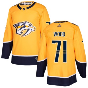 Authentic Adidas Men's Matthew Wood Nashville Predators Home Jersey - Gold