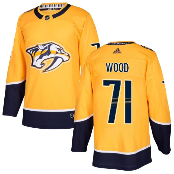 Authentic Adidas Men's Matthew Wood Nashville Predators Home Jersey - Gold