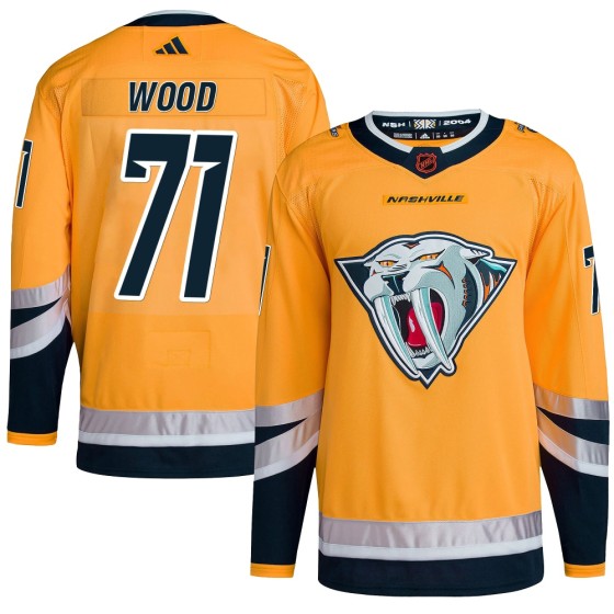 Authentic Adidas Men's Matthew Wood Nashville Predators Reverse Retro 2.0 Jersey - Yellow