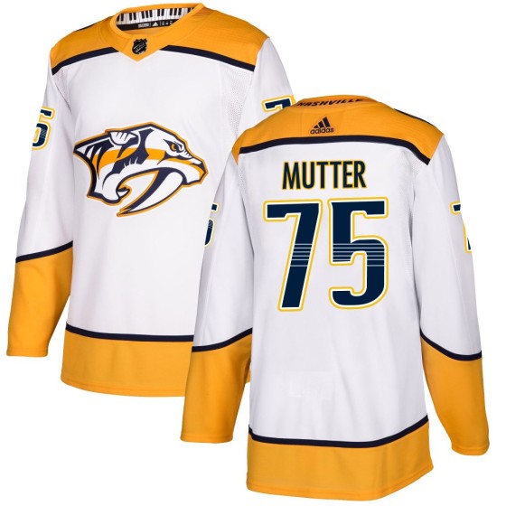 Authentic Adidas Men's Navrin Mutter Nashville Predators Away Jersey - White