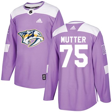 Authentic Adidas Men's Navrin Mutter Nashville Predators Fights Cancer Practice Jersey - Purple