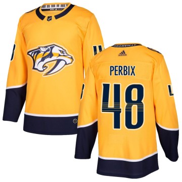 Authentic Adidas Men's Nick Perbix Nashville Predators Home Jersey - Gold