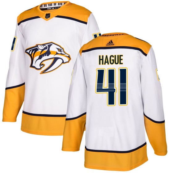 Authentic Adidas Men's Nicolas Hague Nashville Predators Away Jersey - White