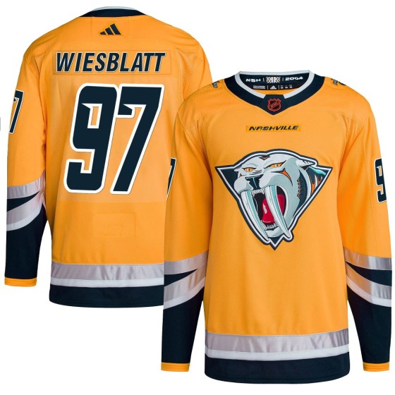 Authentic Adidas Men's Oasiz Wiesblatt Nashville Predators Reverse Retro 2.0 Jersey - Yellow