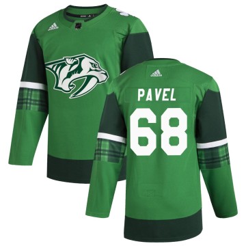 Authentic Adidas Men's Ondrej Pavel Nashville Predators 2020 St. Patrick's Day Jersey - Green