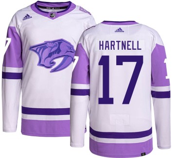 Authentic Adidas Men's Scott Hartnell Nashville Predators Hockey Fights Cancer Jersey -
