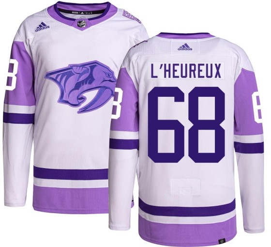 Authentic Adidas Men's Zachary L'Heureux Nashville Predators Hockey Fights Cancer Jersey -