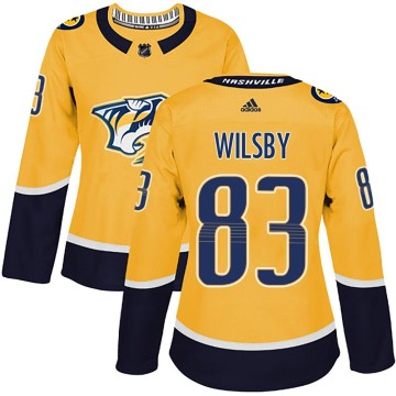 Authentic Adidas Women's Adam Wilsby Nashville Predators Home Jersey - Gold