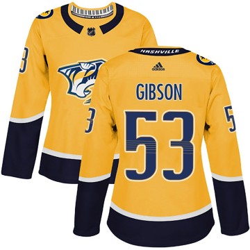 Authentic Adidas Women's Andrew Gibson Nashville Predators Home Jersey - Gold