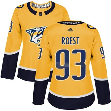 Authentic Adidas Women's Austin Roest Nashville Predators Home Jersey - Gold