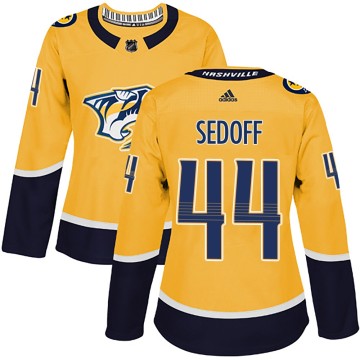 Authentic Adidas Women's Christoffer Sedoff Nashville Predators Home Jersey - Gold