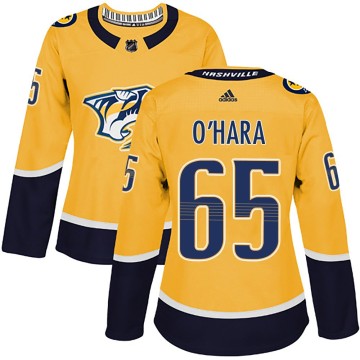 Authentic Adidas Women's Cole O'Hara Nashville Predators Home Jersey - Gold
