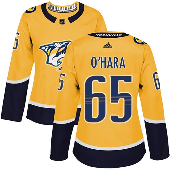 Authentic Adidas Women's Cole O'Hara Nashville Predators Home Jersey - Gold