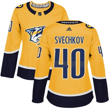 Authentic Adidas Women's Fedor Svechkov Nashville Predators Home Jersey - Gold