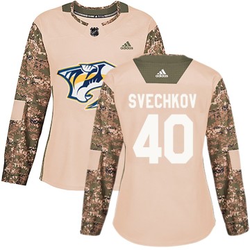 Authentic Adidas Women's Fedor Svechkov Nashville Predators Veterans Day Practice Jersey - Camo