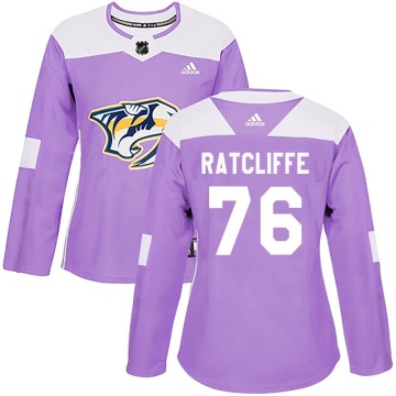 Authentic Adidas Women's Isaac Ratcliffe Nashville Predators Fights Cancer Practice Jersey - Purple