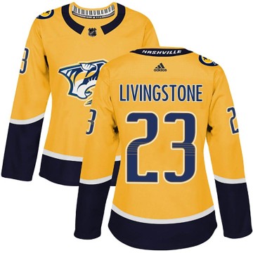 Authentic Adidas Women's Jake Livingstone Nashville Predators Home Jersey - Gold