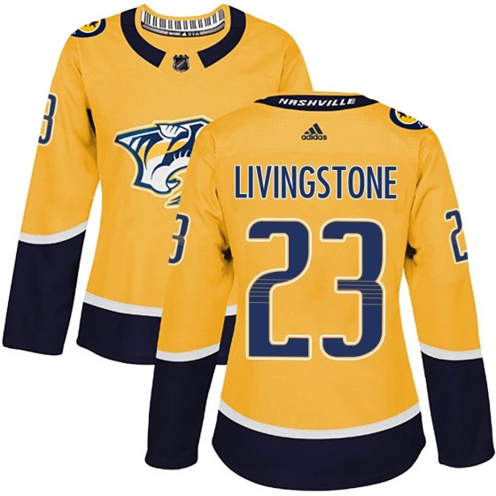 Authentic Adidas Women's Jake Livingstone Nashville Predators Home Jersey - Gold